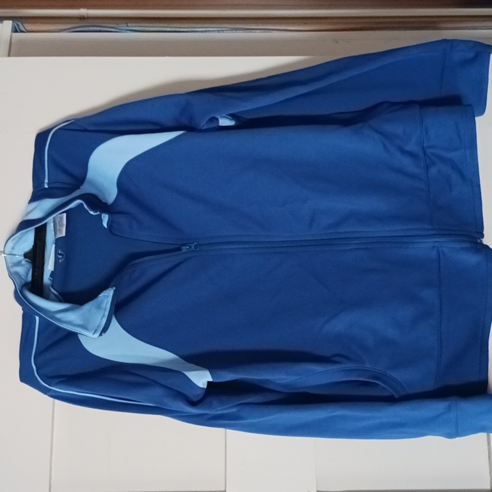 Workout jacket blue and light blue zip up